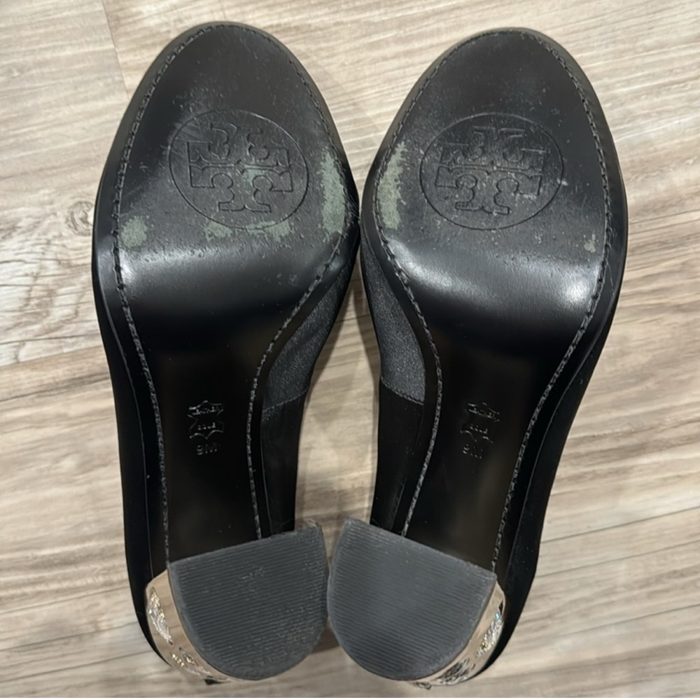 Tory Burch Black Heels with Gold Accents - Picture 6 of 6